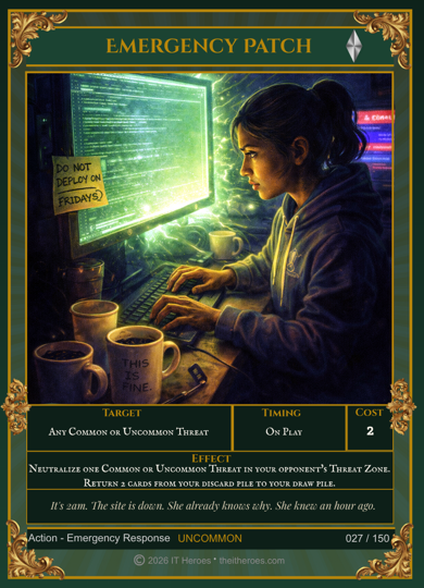 IT Heroes Trading Card Game Booster Pack for IT Professionals — First Responders Series Booster Pack